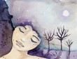 Illustration: portrait of a girl. portrait of a girl.
