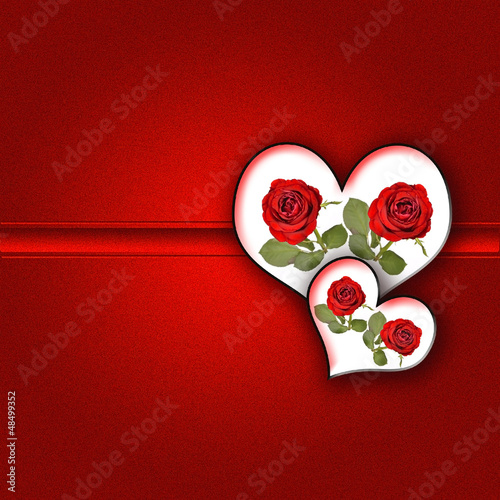 Illustration: Roses and Hearts .Concept for Valentine's day background Roses and Hearts .Concept for Valentine's day background