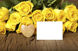 Grettings with a bouquet of yellow roses