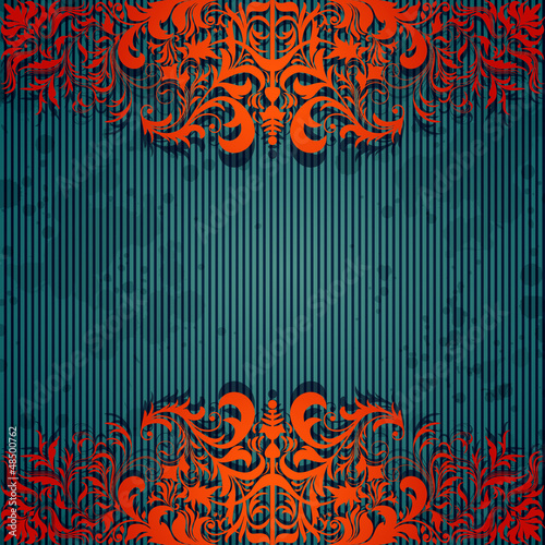 Vector: Luxury background with vintage frame and stripe paper for design Luxury background with vintage frame and stripe paper for design