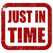 Grunge Stempel rot JUST IN TIME