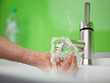 catching fresh water with hand