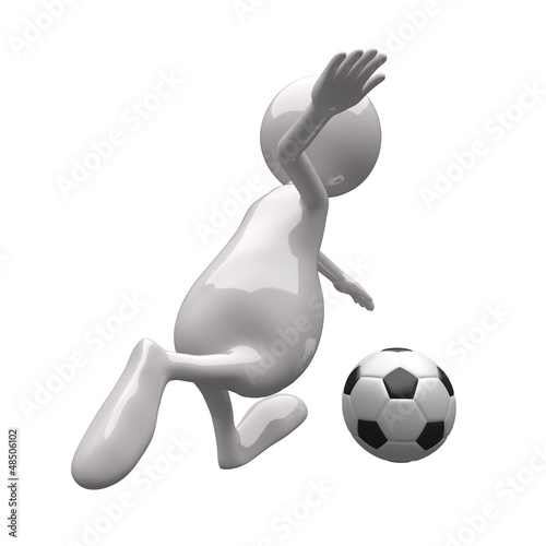 Illustration: 3D People with Football 3D People with Football