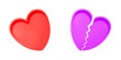Illustrazione: Heart and broken heart Heart and broken heart
