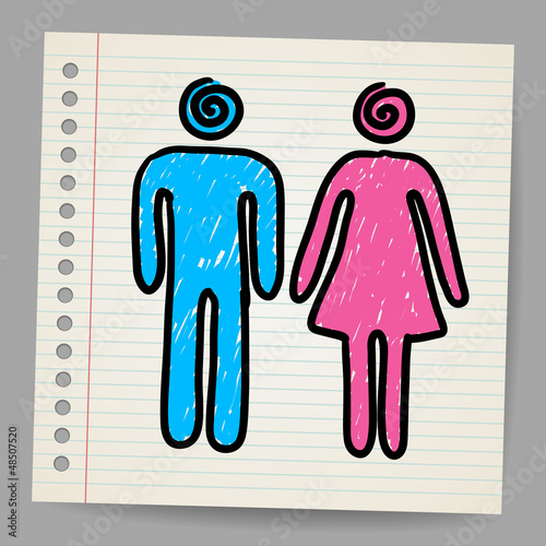 Vector: Male Female Doodle Vector Signs Male Female Doodle Vector Signs