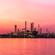 oil refinery plant at twilight morning