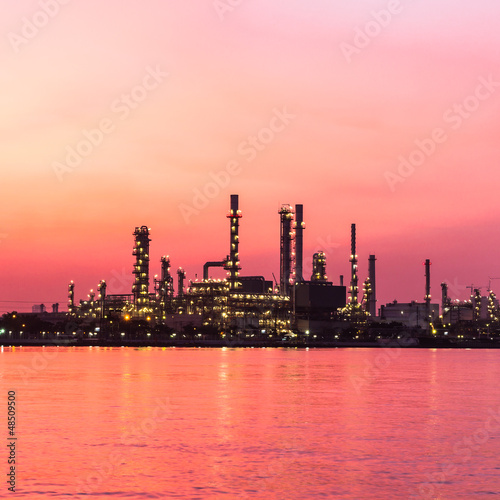 Photo: oil refinery plant at twilight morning oil refinery plant at twilight morning