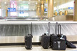 Suitcases and  luggage band on the airport