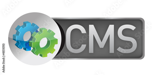 Illustration: CMS gears. content management system concept CMS gears. content management system concept
