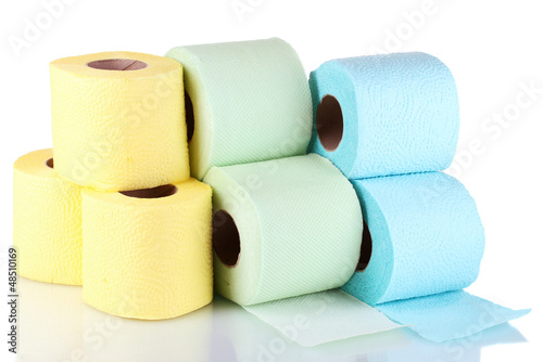 Photo: rolls of toilet paper isolated on white rolls of toilet paper isolated on white