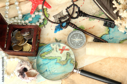 Photo: map of treasures background map of treasures background