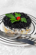 Foto: Russian salad with fish salmon and caviar Russian salad with fish salmon and caviar