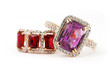 Photo: Jewelry rings with amethyst and ruby Jewelry rings with amethyst and ruby