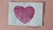heart watercolor painting unwrapping