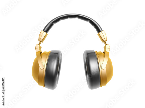 Illustration: golden headphone golden headphone