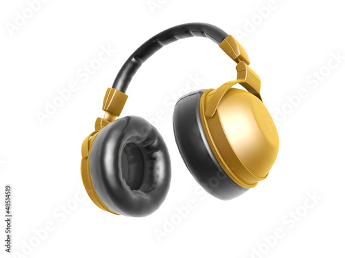 Illustration: golden headphone golden headphone