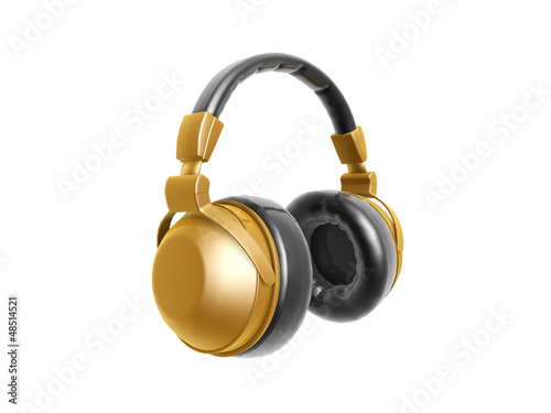 Illustration: golden headphone golden headphone