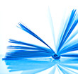 Photo: blue open book on white blue open book on white