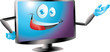 blue lcd led tv monitor presenting