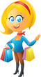 blonde shopping girl