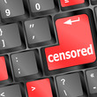censored word on computer keyboard pc