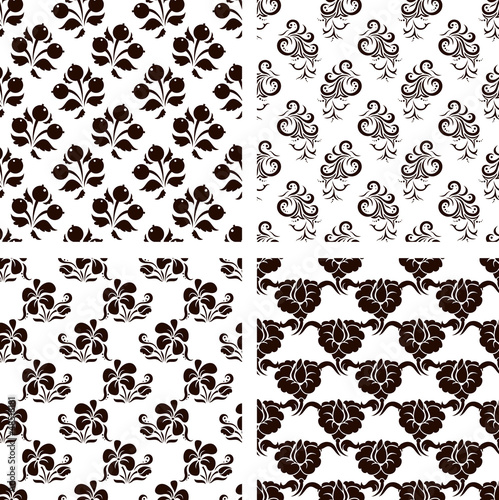 Vector: Set of vector floral backgrounds Set of vector floral backgrounds
