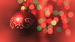 Christmas ball rotates at the background of blurred night lights