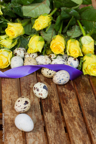 Photo: eggs and roses for easter eggs and roses for easter