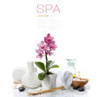spa composition with beautiful pink orchid