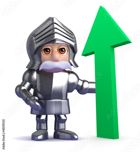 Illustration: Knight with a positive looking growth prediction Knight with a positive looking growth prediction