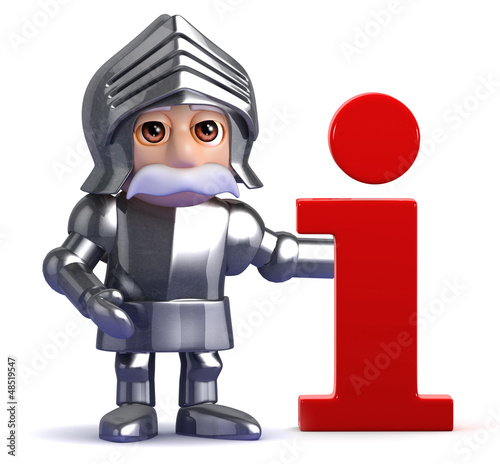 Illustration: Knight is at the information desk Knight is at the information desk