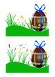 Oeufs chocolat - Paysage prairie et marais - Pâques