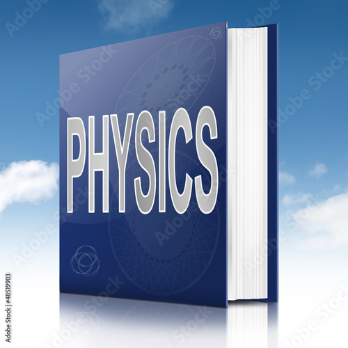Illustration: Physics text book. Physics text book.