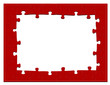 Photo: Red jigsaw puzzle frame or background Red jigsaw puzzle frame or background