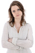 Junge Frau blickt sauer