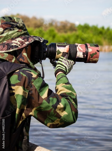 Photo: Photographer taking photo in wild Photographer taking photo in wild
