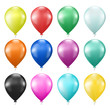 set of colorful balloons on white