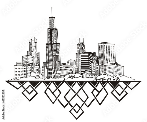 Vector: Chicago, IL Skyline Chicago, IL Skyline
