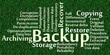 Backup word cloud with data background