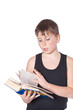 boy reading a book