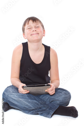 Photo: boy with a Tablet PC boy with a Tablet PC