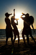 Foto: People having party at beach with drinks People having party at beach with drinks