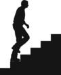 Mann Treppe steigend