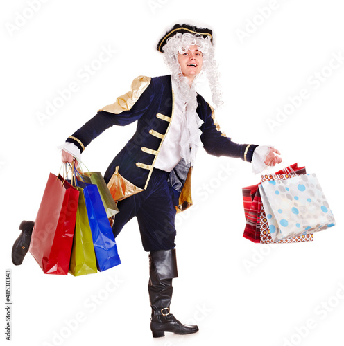 Photo: Man with shopping bag. Man with shopping bag.