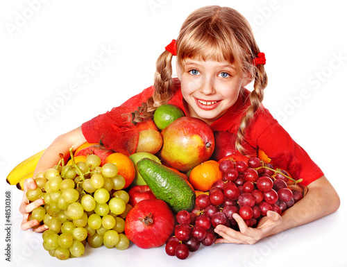Photo: Child with group fruit and vegetable. Child with group fruit and vegetable.
