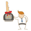 cartoon character of  man smiling with the new car key