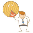 Vector: cartoon character of man taking piece of pie cartoon character of man taking piece of pie