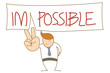 Vector: cartoon character of man cut out impossible word cartoon character of man cut out impossible word