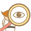 cartoon character of  man searching using magnifyer