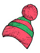 knitted cap, vector image